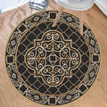 Avtoit | Tribal Southwestern Rug Black and Yellow Polyester Rug Non-Slip Back Washable Rug for the Bedroom