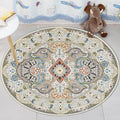 Avtoit | Blue and white Moroccan rug Polyester floral Paisley rug non-slip backing rug machine washable for the living room