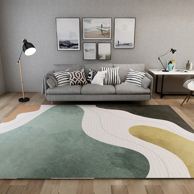 Avtoit | Novelty Living Room Carpet Multicolor Color Stripes Print Rug Polyester Washable Area Rug