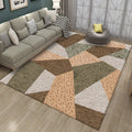 Avtoit | Contemporary Color Block Line Print Rug Multicolor Novelty Rug Polyester Washable Area Rug for Living Room