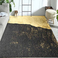 Avtoit | Novelty Home Decoration Rug in Gold Color Block Print Area Rug Polyester Washable Rug