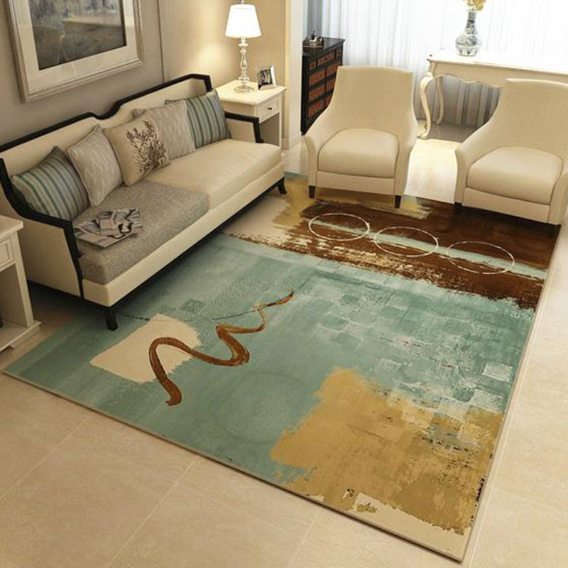 Avtoit | Multicolor Novelty Rug Polyester Color Block Circle Pattern Rug Washable Rug for Bedroom