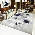 Avtoit | Novelty Bedroom Rug in Gray Geometric Square Chevron Print Rug Polyester Washable Area Rug