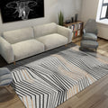 Avtoit | Simple Novelty Carpet in Grey Stripes Print Area Rug Polyester Washable Carpet for Living Room