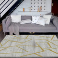 Avtoit | Novelty Bedroom Rug in Gray Geometry Irregular Lines Print Rug Polyester Washable Area Rug
