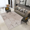 Avtoit | Novelty Bedroom Rug in Ivory and Brown Geometric Triangle Print Rug Polyester Washable Area Rug