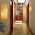 Avtoit | Half-cylindrical wall lamp for flush mounting Minimalist bamboo 1 head hallway wall light in beige