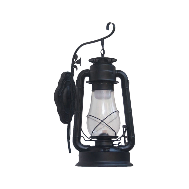 Avtoit | 1 Bulb Kerosene Wall Mounted Light Fixture Coastal Style Black/Bronze/Copper Clear Glass Lighting