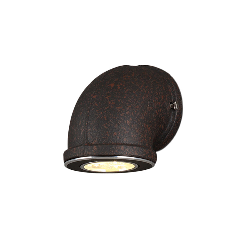 Avtoit | Iron Black Surface Wall Sconce Water Pipe/Cage/Fist-shaped 1-Bulb Industrial Style Wall Mounted Light Fixture