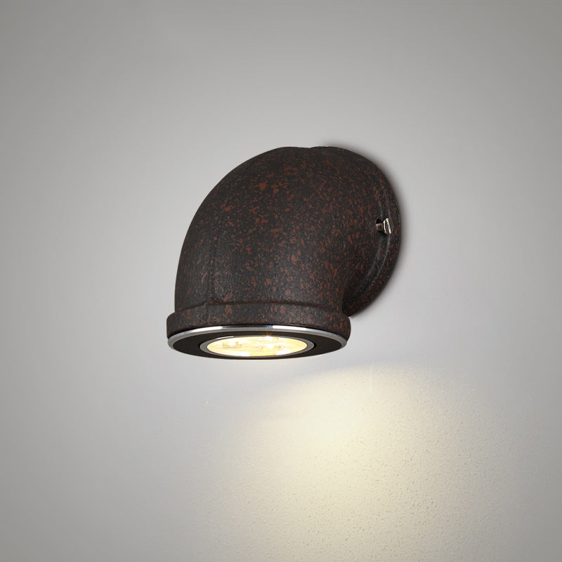 Avtoit | Iron Black Surface Wall Sconce Water Pipe/Cage/Fist-shaped 1-Bulb Industrial Style Wall Mounted Light Fixture
