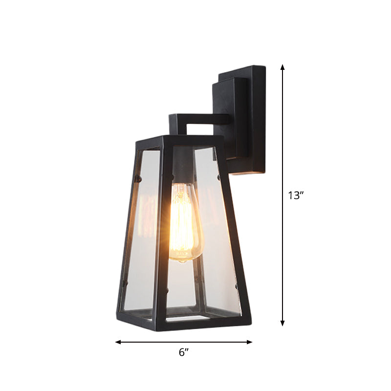Avtoit | Iron Black Surface Wall Sconce Water Pipe/Cage/Fist-shaped 1-Bulb Industrial Style Wall Mounted Light Fixture