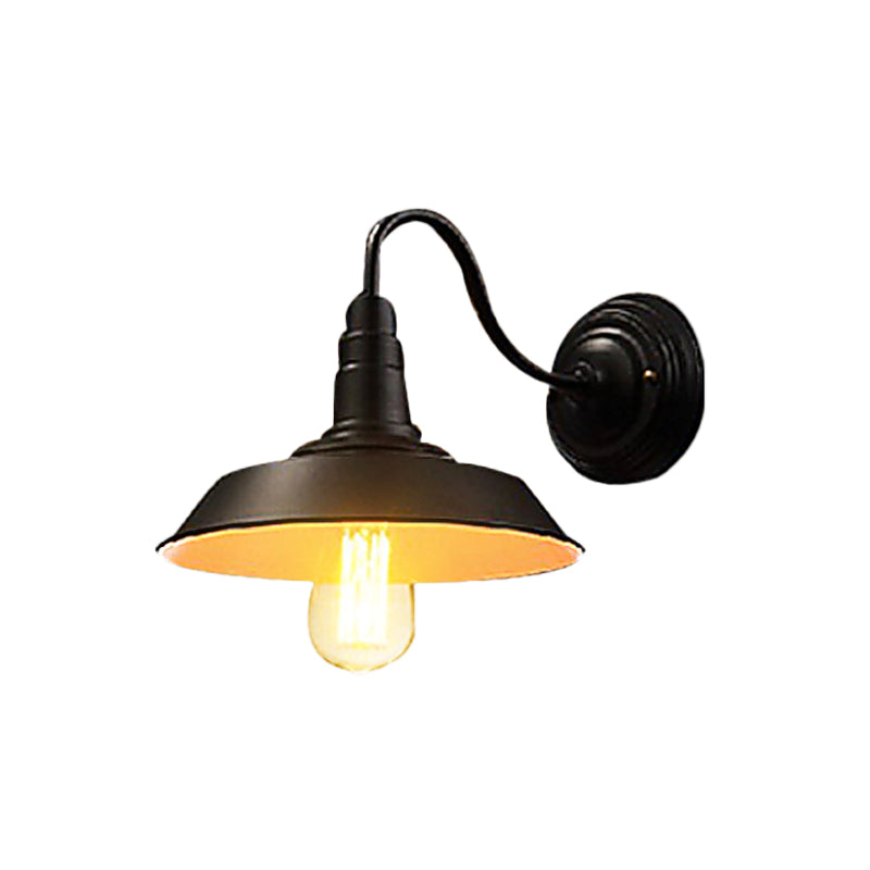 Avtoit | Iron Black Surface Wall Sconce Water Pipe/Cage/Fist-shaped 1-Bulb Industrial Style Wall Mounted Light Fixture