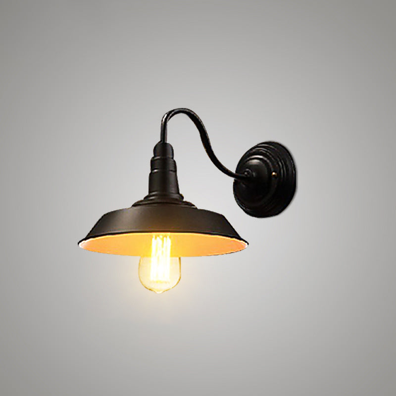 Avtoit | Iron Black Surface Wall Sconce Water Pipe/Cage/Fist-shaped 1-Bulb Industrial Style Wall Mounted Light Fixture