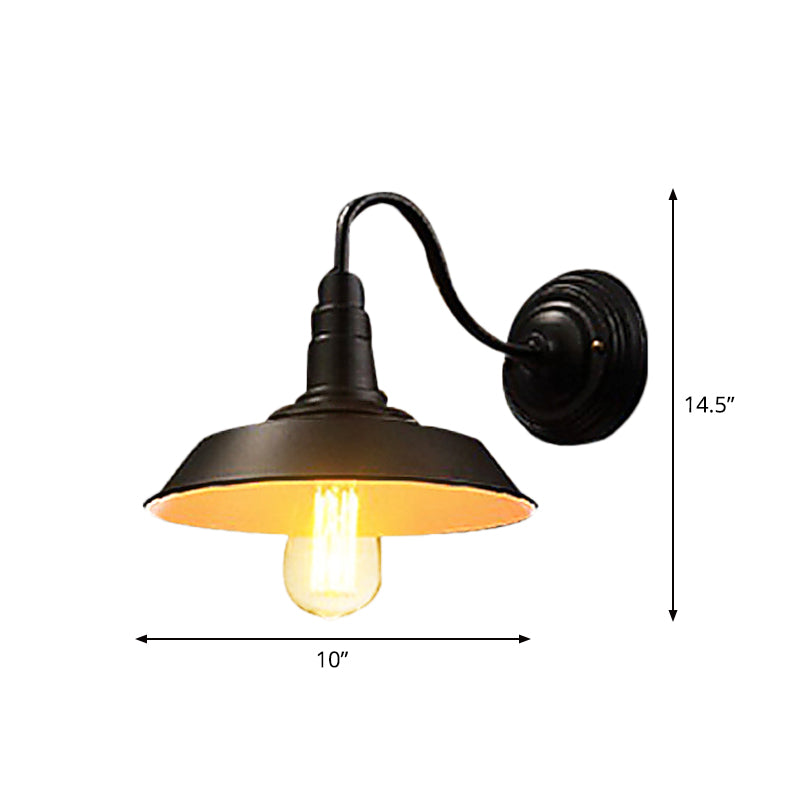 Avtoit | Iron Black Surface Wall Sconce Water Pipe/Cage/Fist-shaped 1-Bulb Industrial Style Wall Mounted Light Fixture