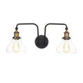 Avtoit | Pears/Bubbles Indoor Wall Lamp Factory Clear Glass 2 Lights Wall Lamp Fixture in Black