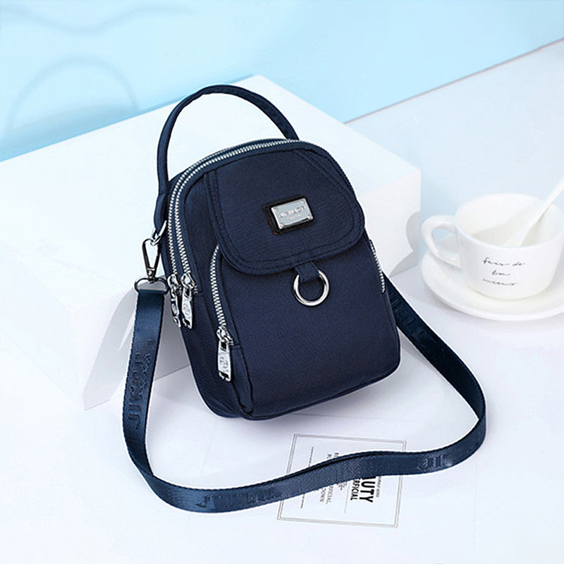 Water-Resistant Crossbody Phone Bag with Multiple Pockets and Adjustable Strap