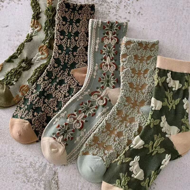 Avtoit | Women's Floral Cotton Socks (10 Pairs)