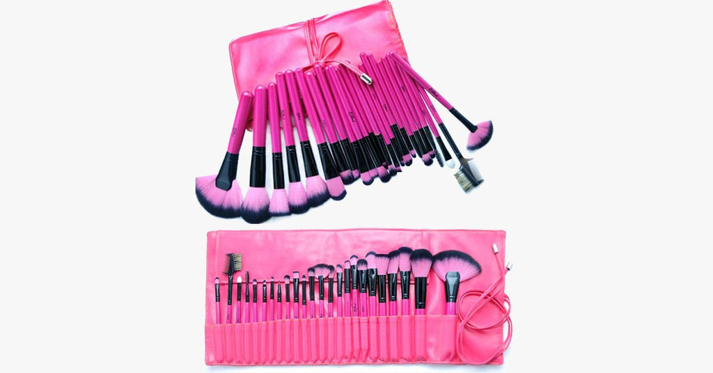 Avtoit | Hot Pink 24-Piece Makeup Brush Set