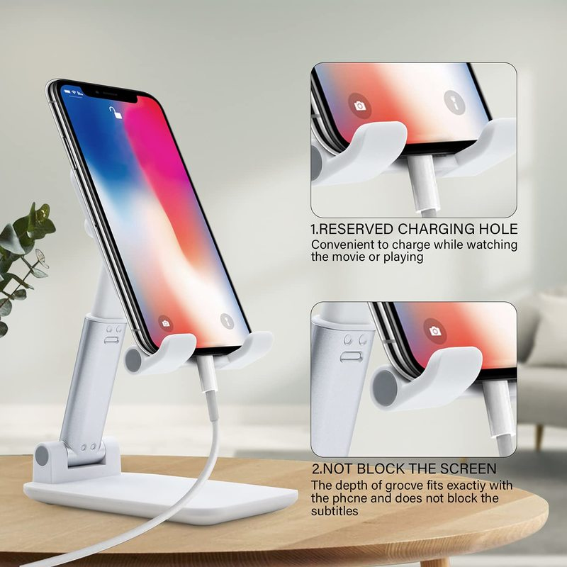 Foldable Phone and Tablet Stand with Rubberized Grips