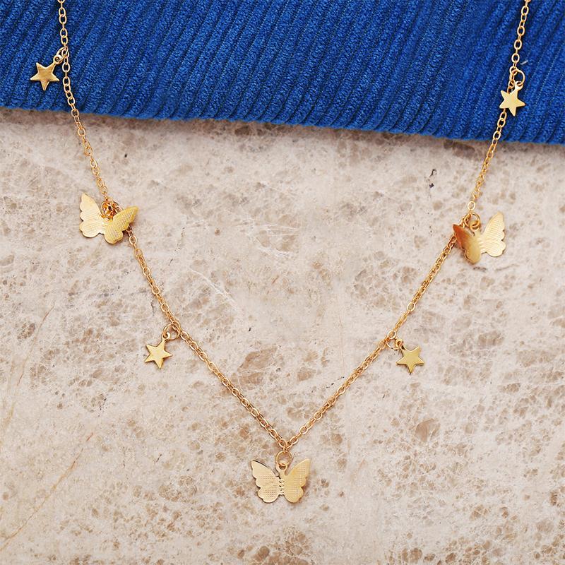Avtoit | Butterfly and Star Pendant Necklace