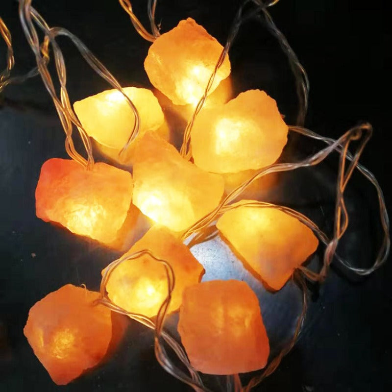 Avtoit | SolaraGleam Himalayan Salt String Lights | Warm Amber Light | Portable Natural Crystal Decoration for Home