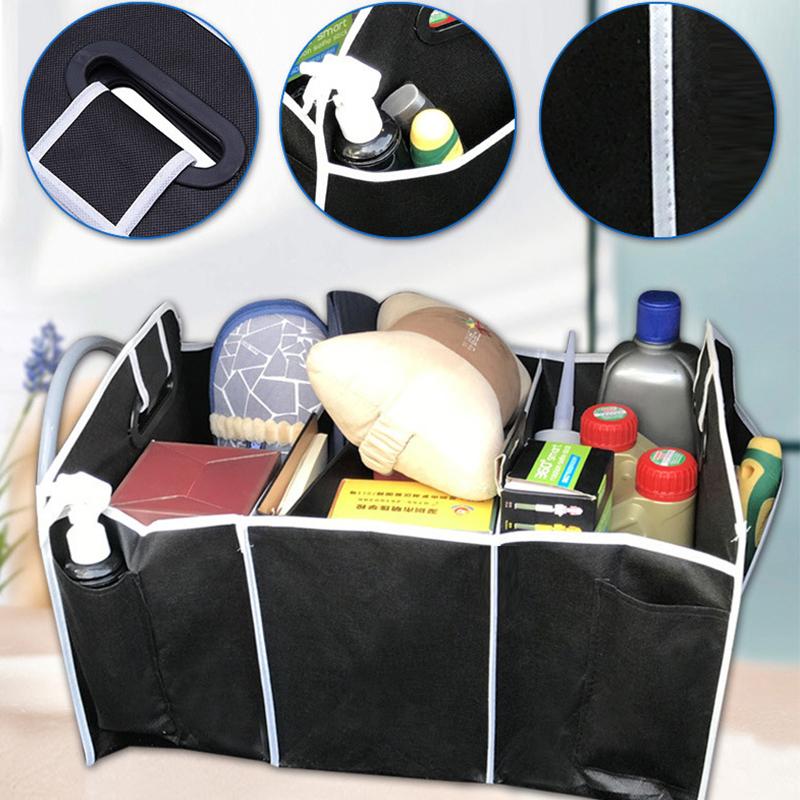 Foldable Car Trunk Storage Box with 3 Compartments