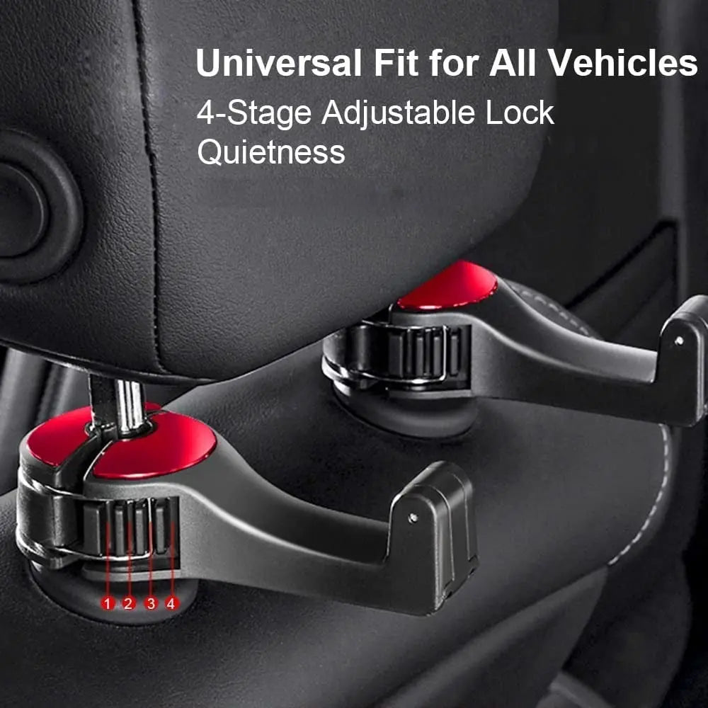 Avtoit | 2-in-1 Car Headrest Hooks – Holds Bags & Serves as Smartphone Holder