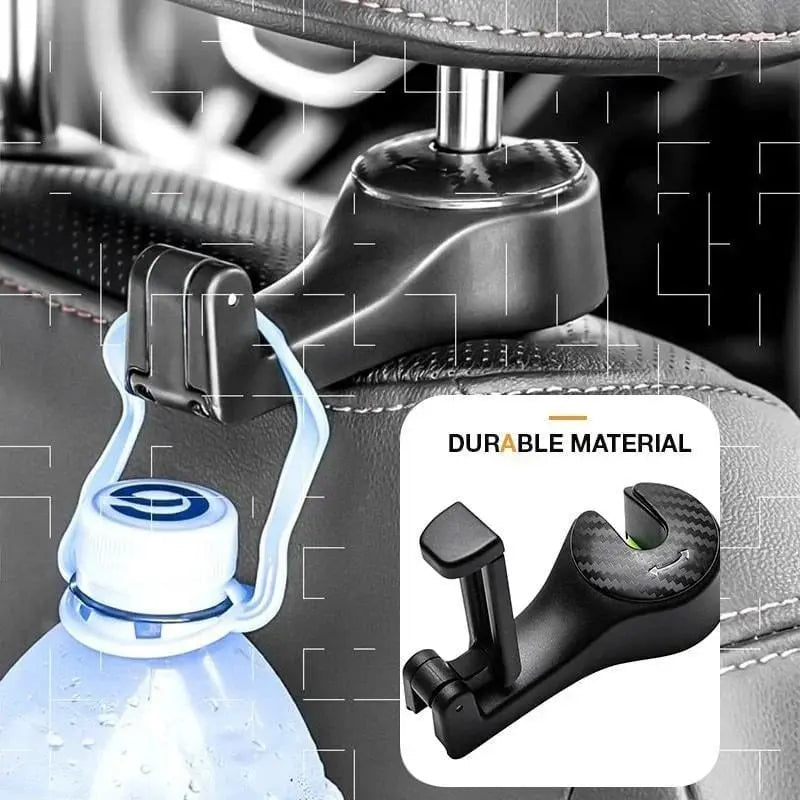 Avtoit | 2-in-1 Car Headrest Hooks – Holds Bags & Serves as Smartphone Holder
