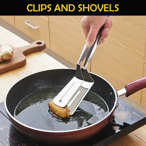 Avtoit | 2-in-1 stainless steel kitchen tongs