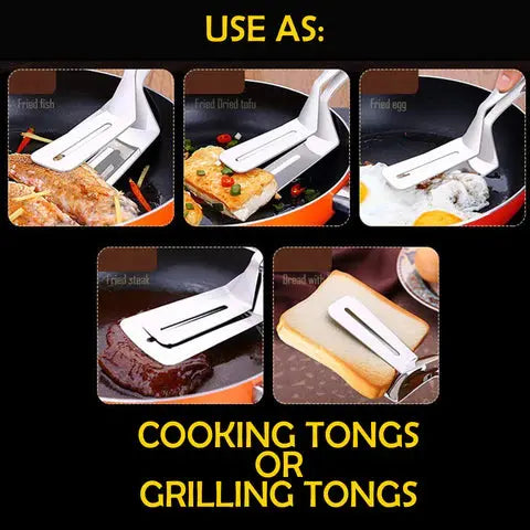 Avtoit | 2-in-1 stainless steel kitchen tongs