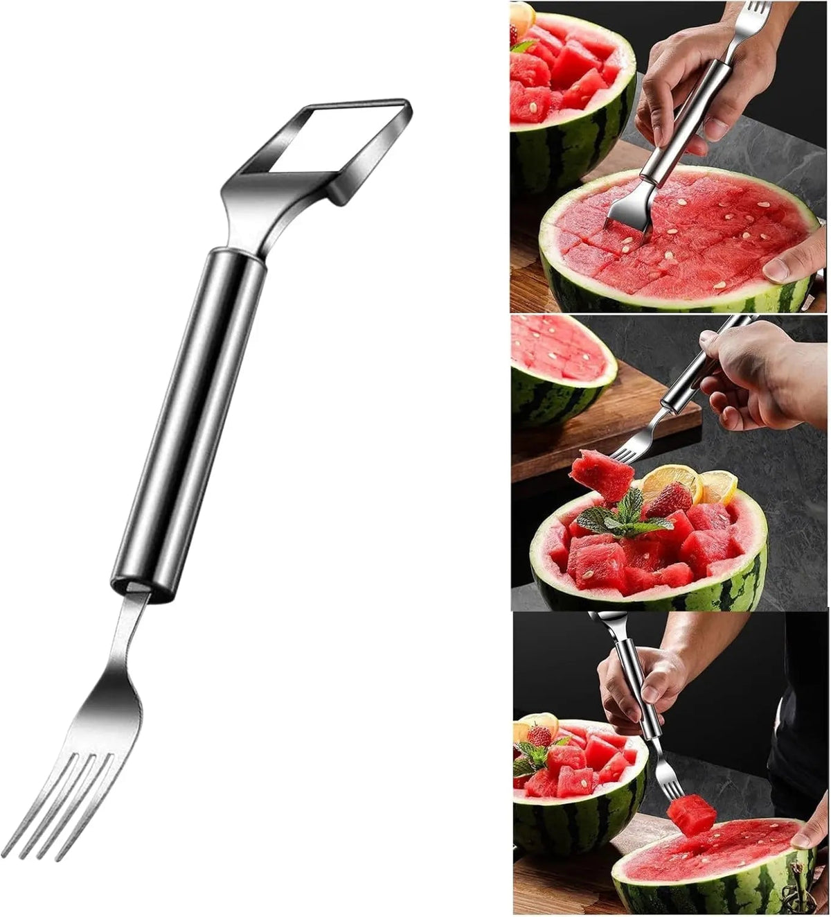 Avtoit | 2-in-1 Stainless Steel Watermelon Cutter – Cut & Serve with just one tool