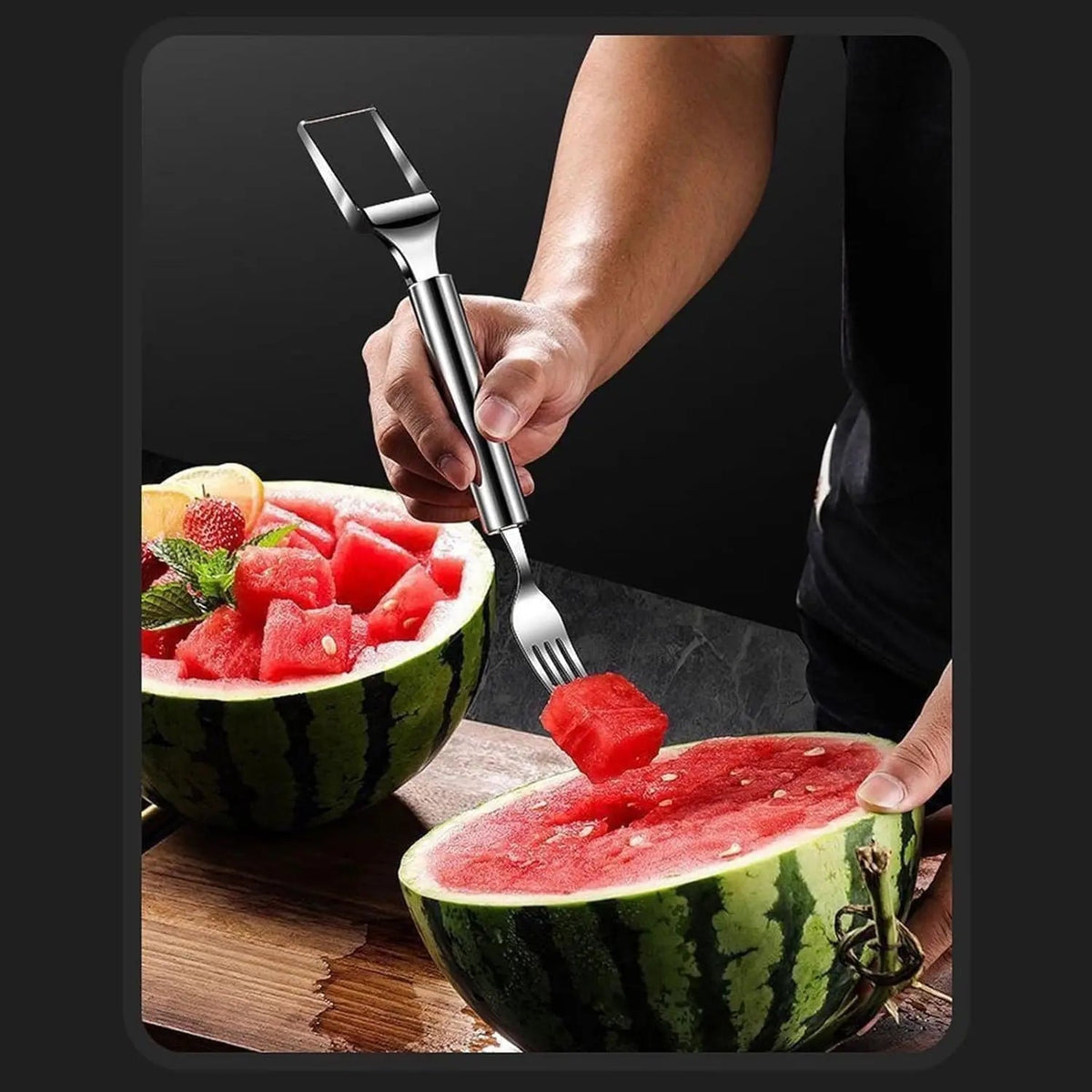 Avtoit | 2-in-1 Stainless Steel Watermelon Cutter – Cut & Serve with just one tool