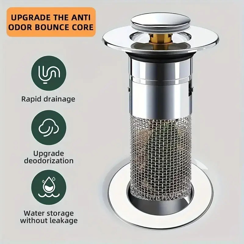 Avtoit | Stainless Steel Pop-Up Drain Strainer for Effortless Clog Prevention