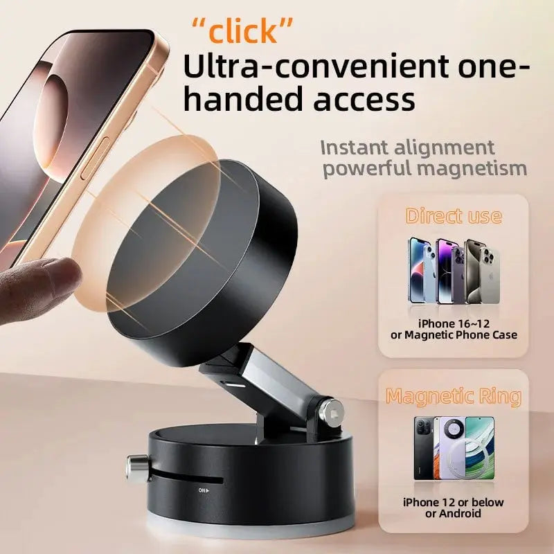 Avtoit | Foldable Magnetic Phone Holder with Strong Vacuum Adhesion