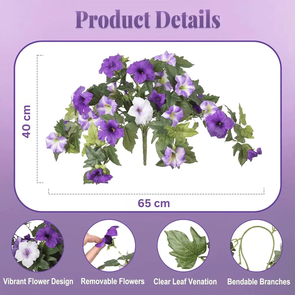 Avtoit | Artificial Spring Petunias made of Silk – Perfect for Calm Home Accents