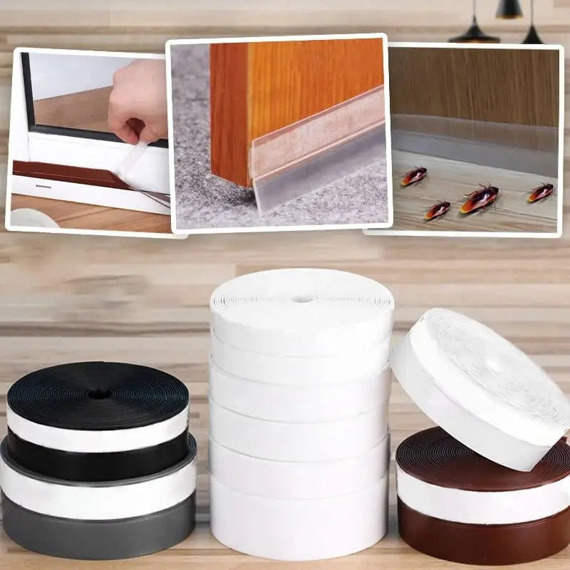 Silicone Door Seal Strip for Draft, Dust and Noise Protection, 2-Pack