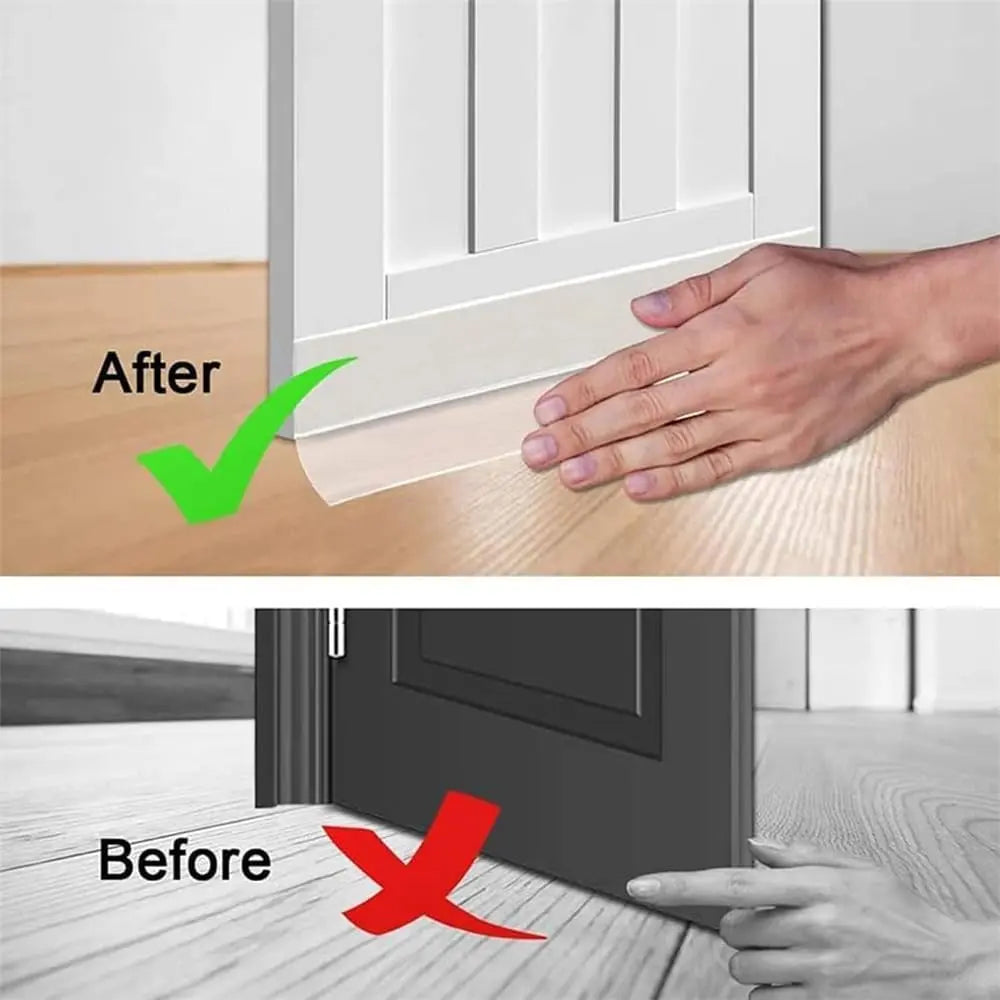Silicone Door Seal Strip for Draft, Dust and Noise Protection, 2-Pack