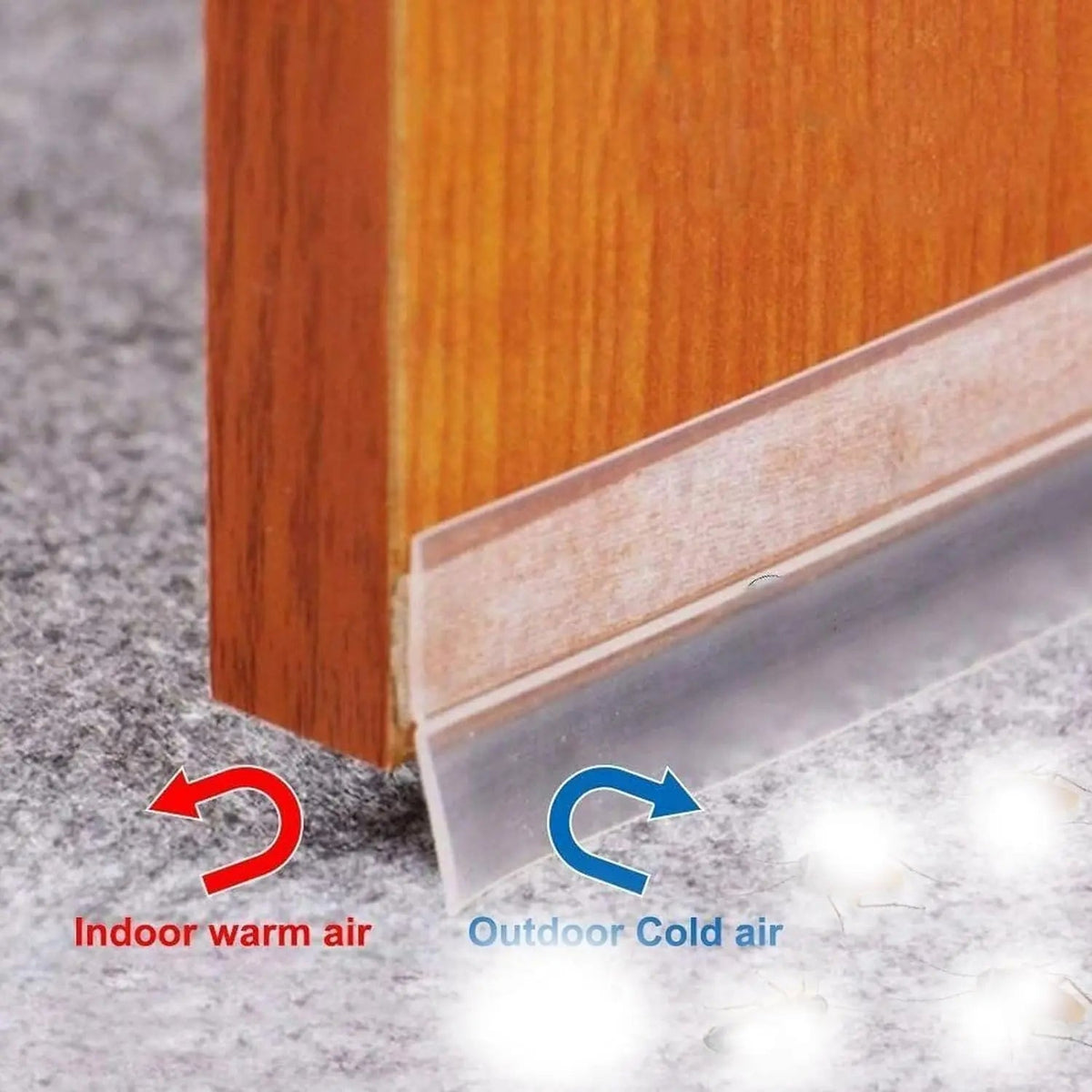 Silicone Door Seal Strip for Draft, Dust and Noise Protection, 2-Pack