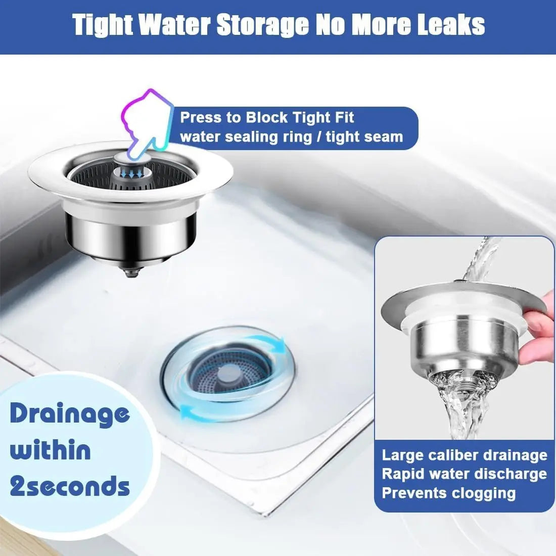 Sink Drain Strainer, Stopper and Odor Trap