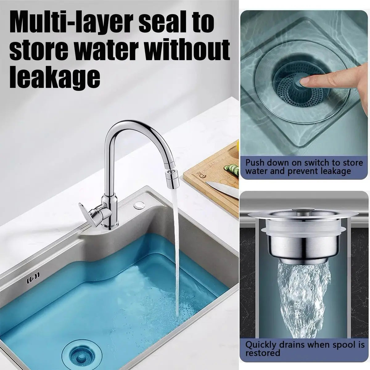 Sink Drain Strainer, Stopper and Odor Trap