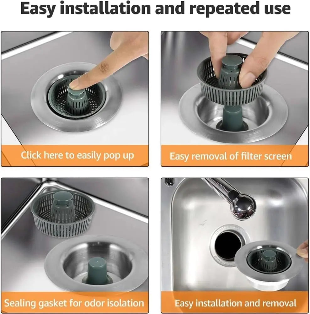 Sink Drain Strainer, Stopper and Odor Trap