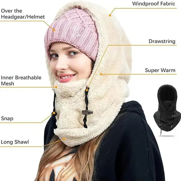 Avtoit | Windproof Sherpa Hooded Ski Mask for Ultimate Cold PRedection