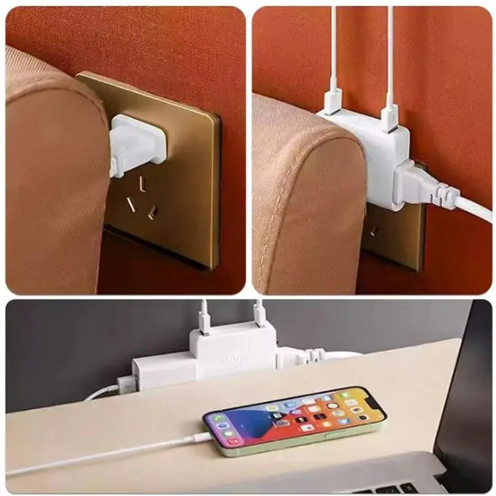 Avtoit | 180° Redatable Compact 3-Way Socket Adapter