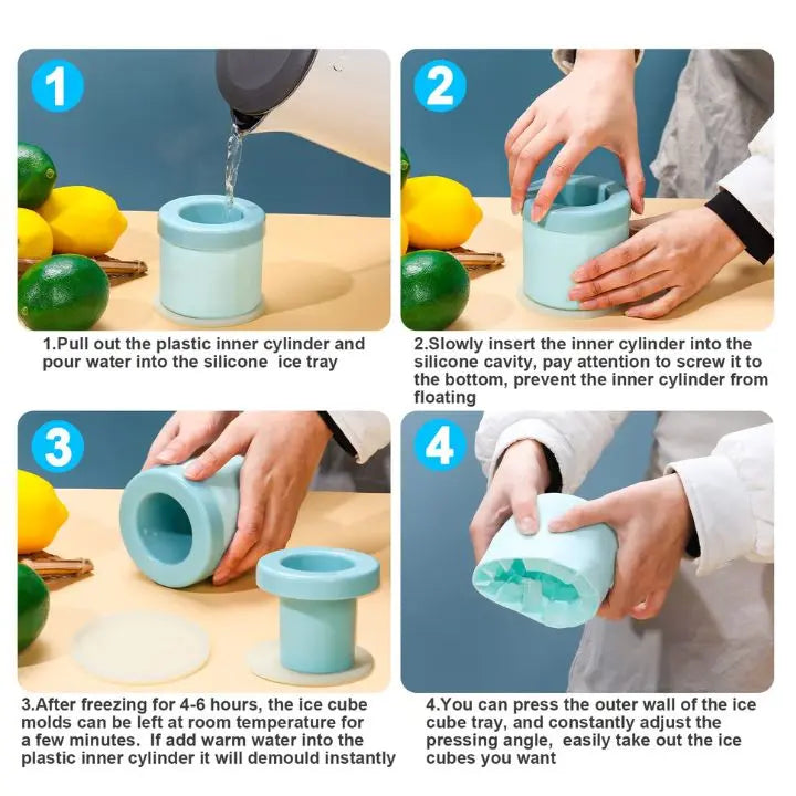 Avtoit | Cylindrical Ice Cube Tray made of Silicone – 60 Mini Cubes for Drinks