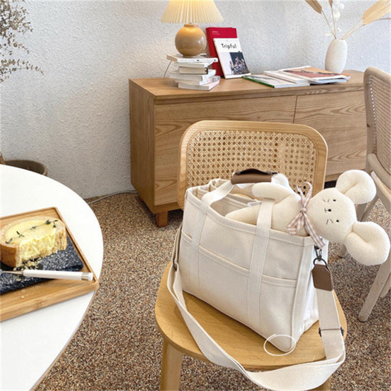 Avtoit | Solid Color Canvas Shopper Bag