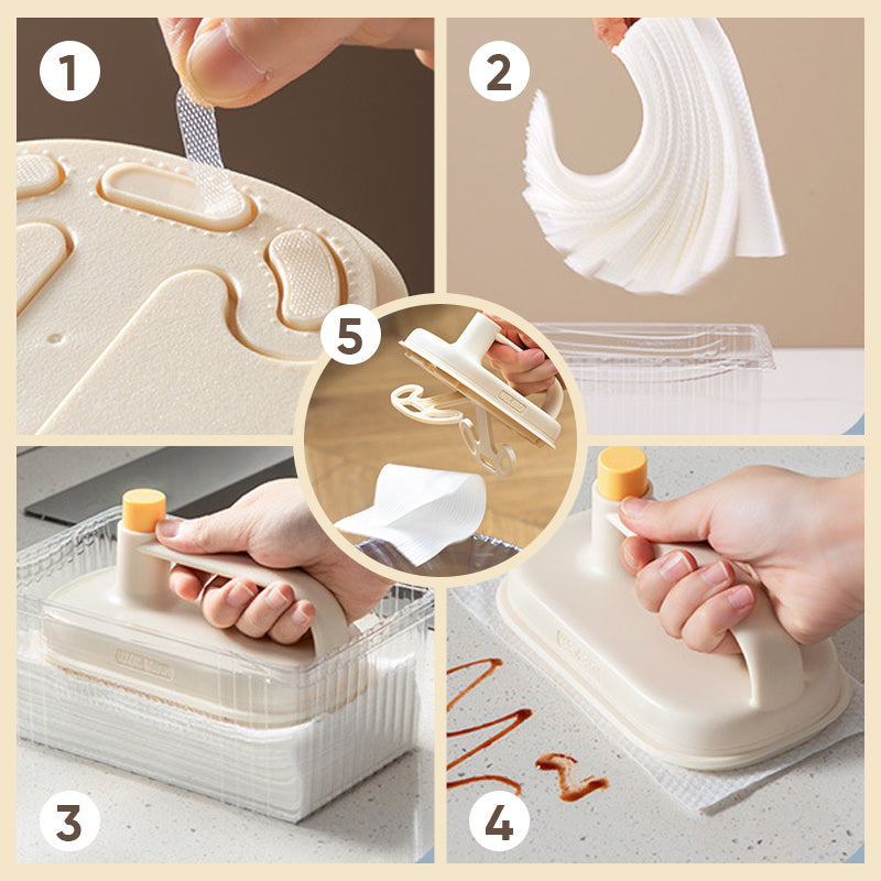 Avtoit | Kitchen cleaning brush & interchangeable disposable magic cloth