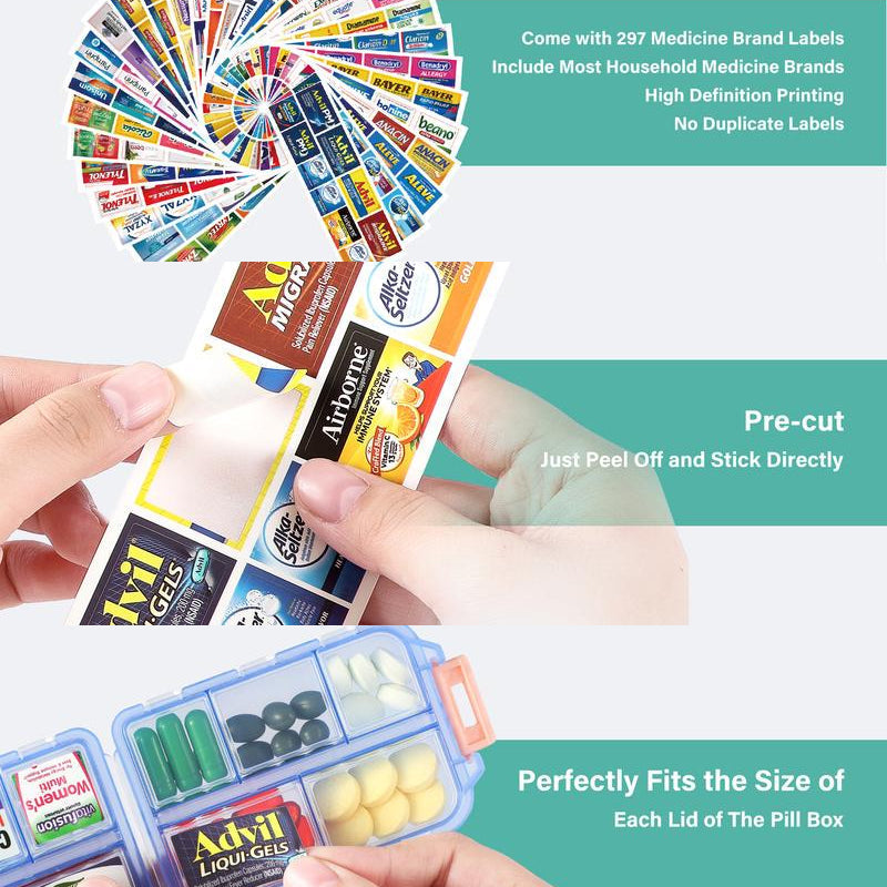 Avtoit | Travel Pill Organizer Box (161 Labels for Customization)