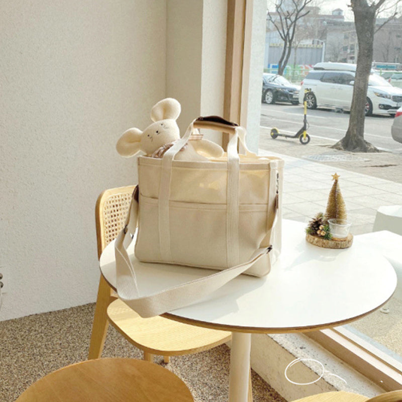 Avtoit | Solid Color Canvas Shopper Bag