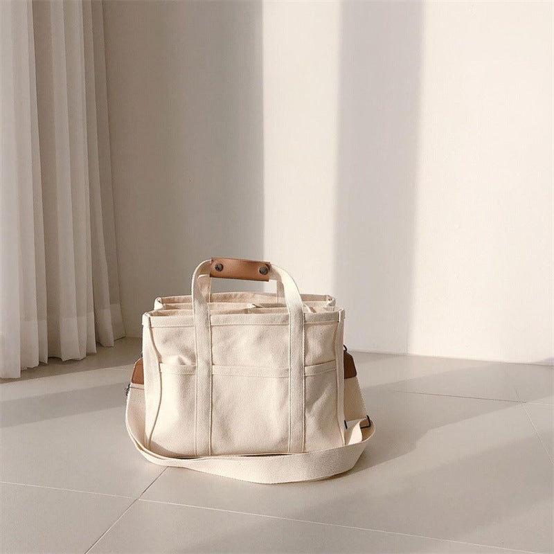Avtoit | Solid Color Canvas Shopper Bag