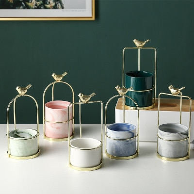 Avtoit | Flower plant pots with bird design for stylish decoration